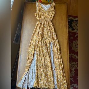 Womens double slit maxi dress